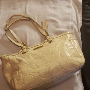 Coach Gallery embossed signature zip tote